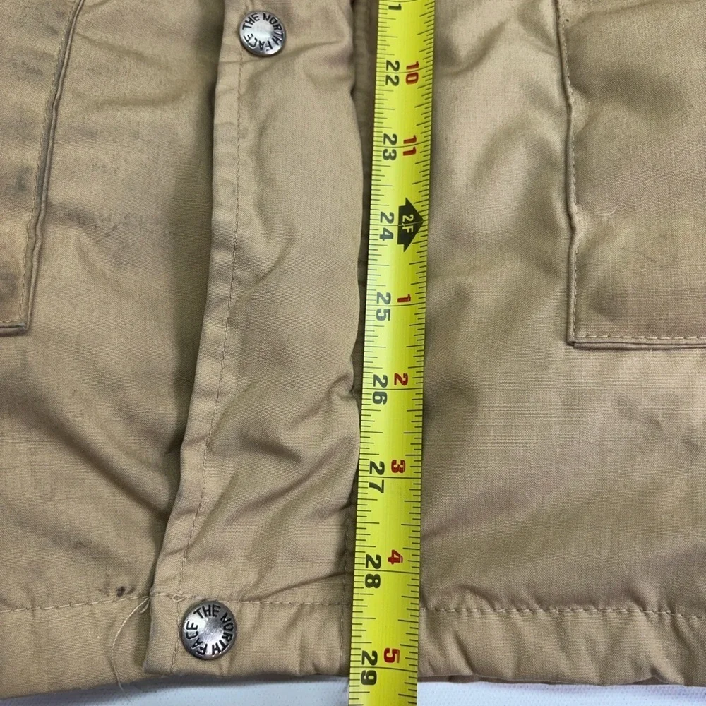 Vintage 70s 80s The North Face Down Parka Jacket XL Made in USA Tan Blue